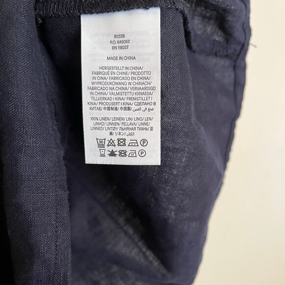 Boden Skirt Navy‎ Blue Pull-On Tiered Skirt 100% Linen Flax Size 8 US/ 12 UK - Picture 5 of 5